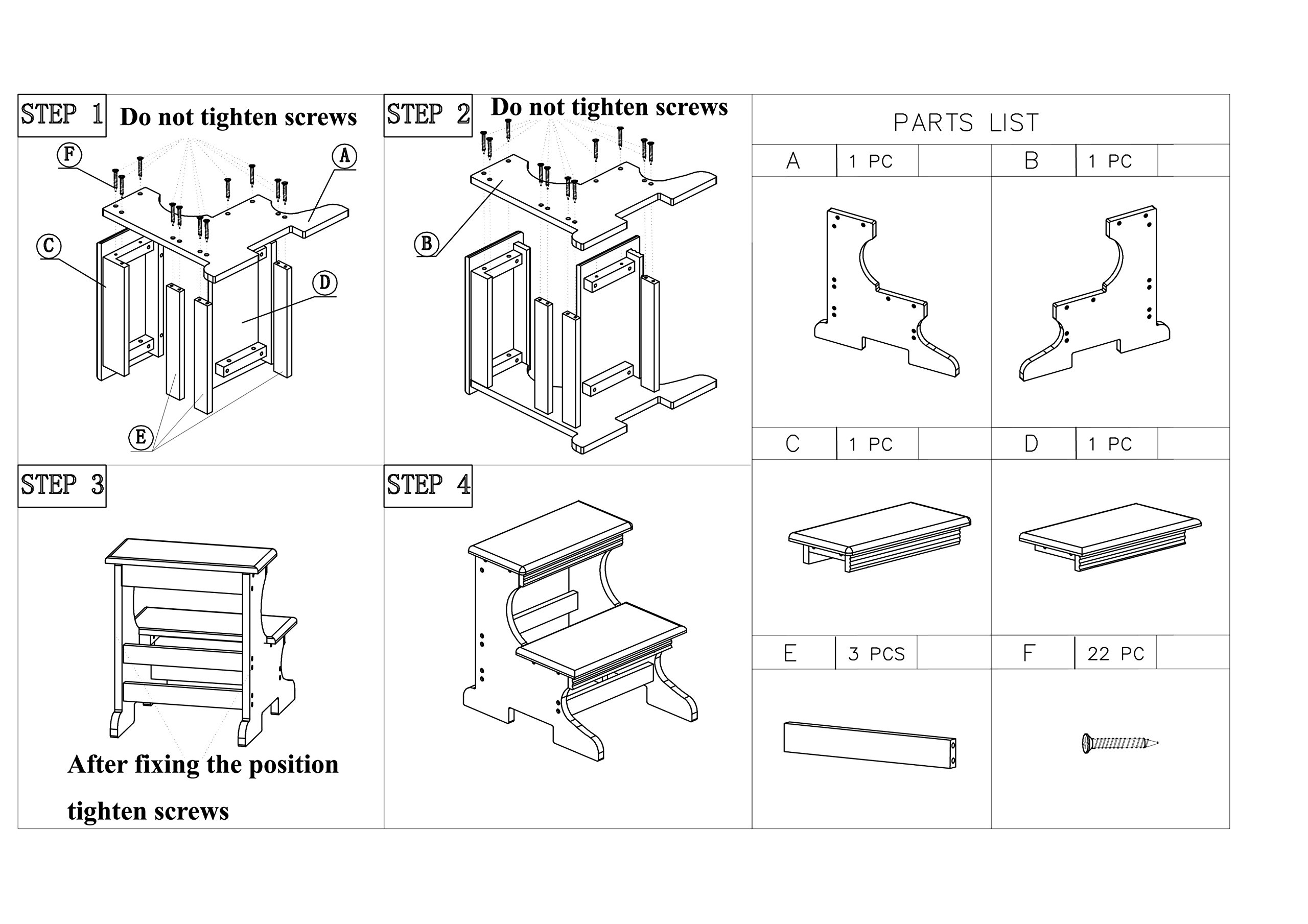 Frenchi Home Furnishing Crestside 2 - Step Wood Step Stool