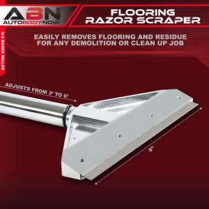 ABN Floor Razor Scraper, 8in – Heavy-Duty Adjustable Handle – Demolition, Flooring Removal Razor Blade Scraper