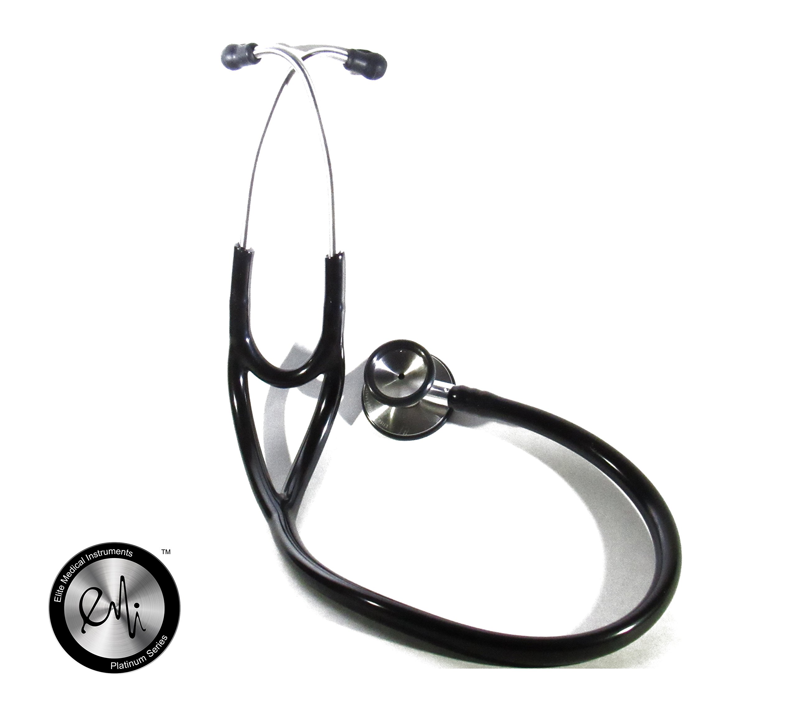 EMI Platinum Series Deluxe Black Cardiology Stethoscope with pressure sensitive Diaphragm ESC-333