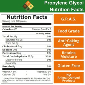 Propylene Glycol - USP - Kosher - Food Grade - USP - Kosher - 8 lb 9 oz net wt in a 1 Gallon Safety Sealed HDPE Container with resealable Cap