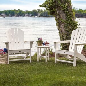 Trex Outdoor Furniture Yacht Club 3-Piece Shellback Adirondack Chair Set with Side Table