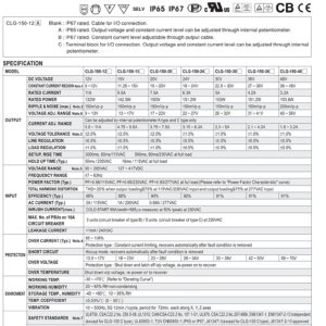 [PowerNex] Mean Well CLG-150-12A 12V 11A 132W Single Output LED Power Supply with PFC