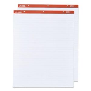 universal unv35601 27 in. x 34 in. easel pads/flip charts - white (2/carton)