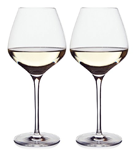 The One Wine Glass - Perfectly Designed Shaped Wine Glasses For All White Wines By Master Sommelier Andrea Robinson, Premium Set Of 2 Crystal (without lead) Glasses, Break Resistant White Wine Glasses