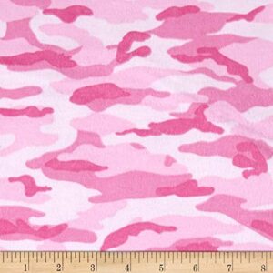 comfy flannel camo pink, fabric by the yard