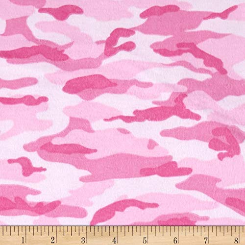 Comfy Flannel Camo Pink, Fabric by the Yard