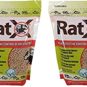 (2 Pack) RatX All-Natural Non-Toxic Rat and Mouse Killer Pellets, 3-Pound Bags