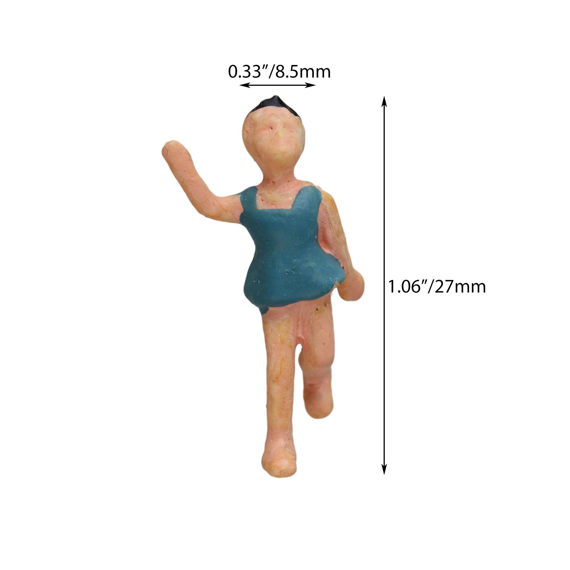 BQLZR 1:75 Multicolor ABS Unpainted Miniature Beach People Figures Mini People Pack of 20