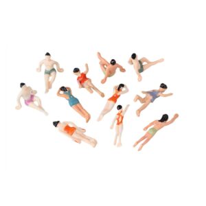 BQLZR 1:75 Multicolor ABS Unpainted Miniature Beach People Figures Mini People Pack of 20