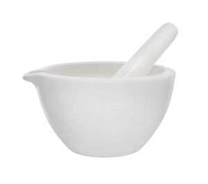 eisco porcelain mortar & pestle set, 18oz (550ml) - unglazed grinding surface - excellent for kitchen or laboratory - grinds powdered chemicals, herbs & spices - pill crusher - white labs