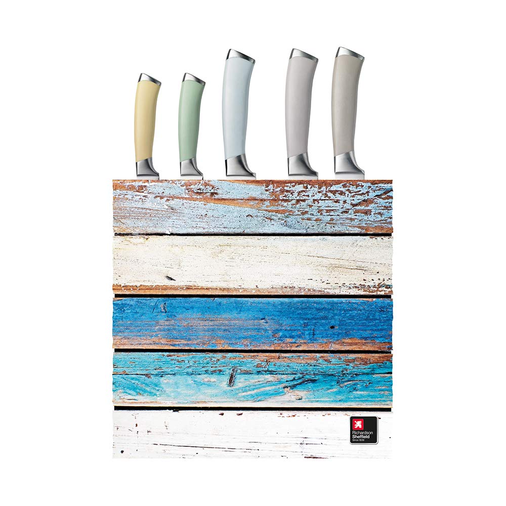 RICHARDSON SHEFFIELD Coast 5 Piece Kitchen Knife Block Set, Multi-Colour, 18 x 10 x 37.6 cm