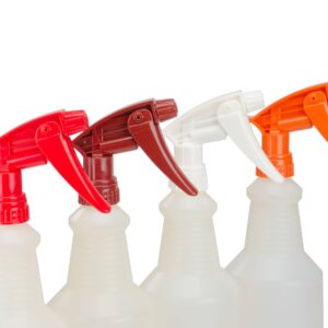 The Mop Mob Chemical Resistant Spray Head 4 Pack. Industrial Sprayer Perfect for Auto/Car Detailing Supply & Janitorial Cleaners. Heavy Duty Low-Fatigue Trigger & Nozzle Replacement Fits 32oz Bottle