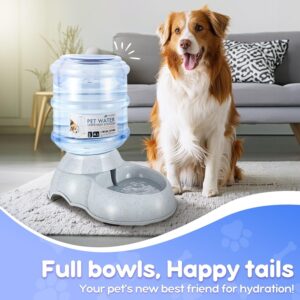 Flexzion Gravity Pet Water Dispenser Drinking Station for Dogs Cats (3 Gallon) Automatic Replenish Waterer for Small Large Breed Dog Cat,Feeding Watering Fountain Supplies Bottle Dish Bowl