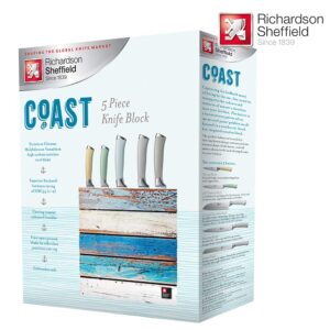 RICHARDSON SHEFFIELD Coast 5 Piece Kitchen Knife Block Set, Multi-Colour, 18 x 10 x 37.6 cm