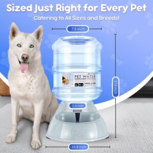 Flexzion Gravity Pet Water Dispenser Drinking Station for Dogs Cats (3 Gallon) Automatic Replenish Waterer for Small Large Breed Dog Cat,Feeding Watering Fountain Supplies Bottle Dish Bowl