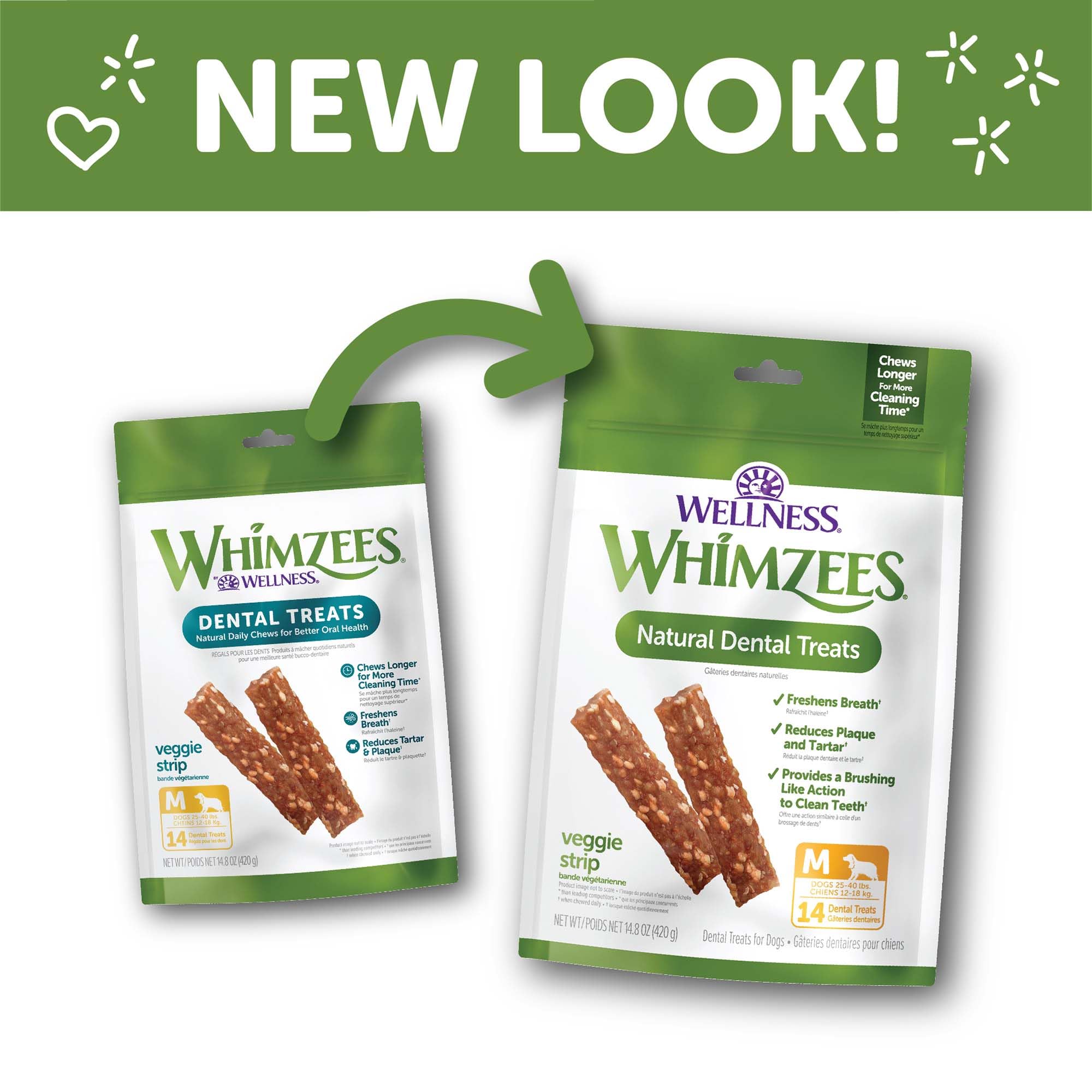 Wellness® WHIMZEES® Veggie Strip Natural Grain Free Dental Chews for Dogs, Medium Breed, 14 count