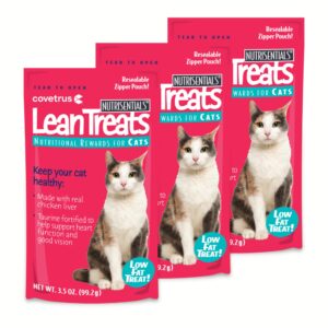 covetrus nutrisential lean treats for cats - soft cat treats for small, medium, large cats - nutritional low fat bite size feline treats - chicken flavor - 3 pack - 3.5oz