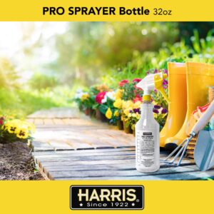 HARRIS Professional Spray Bottle 32oz (12-Pack), All-Purpose with Clear Finish, Pressurized Sprayer, Adjustable Nozzle and Measurements