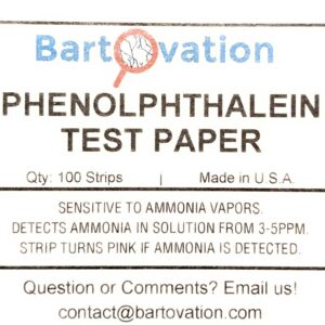 Refrigerant Test Strip for Ammonia Gas Leak Detection [Vial of 100 Paper Strips]