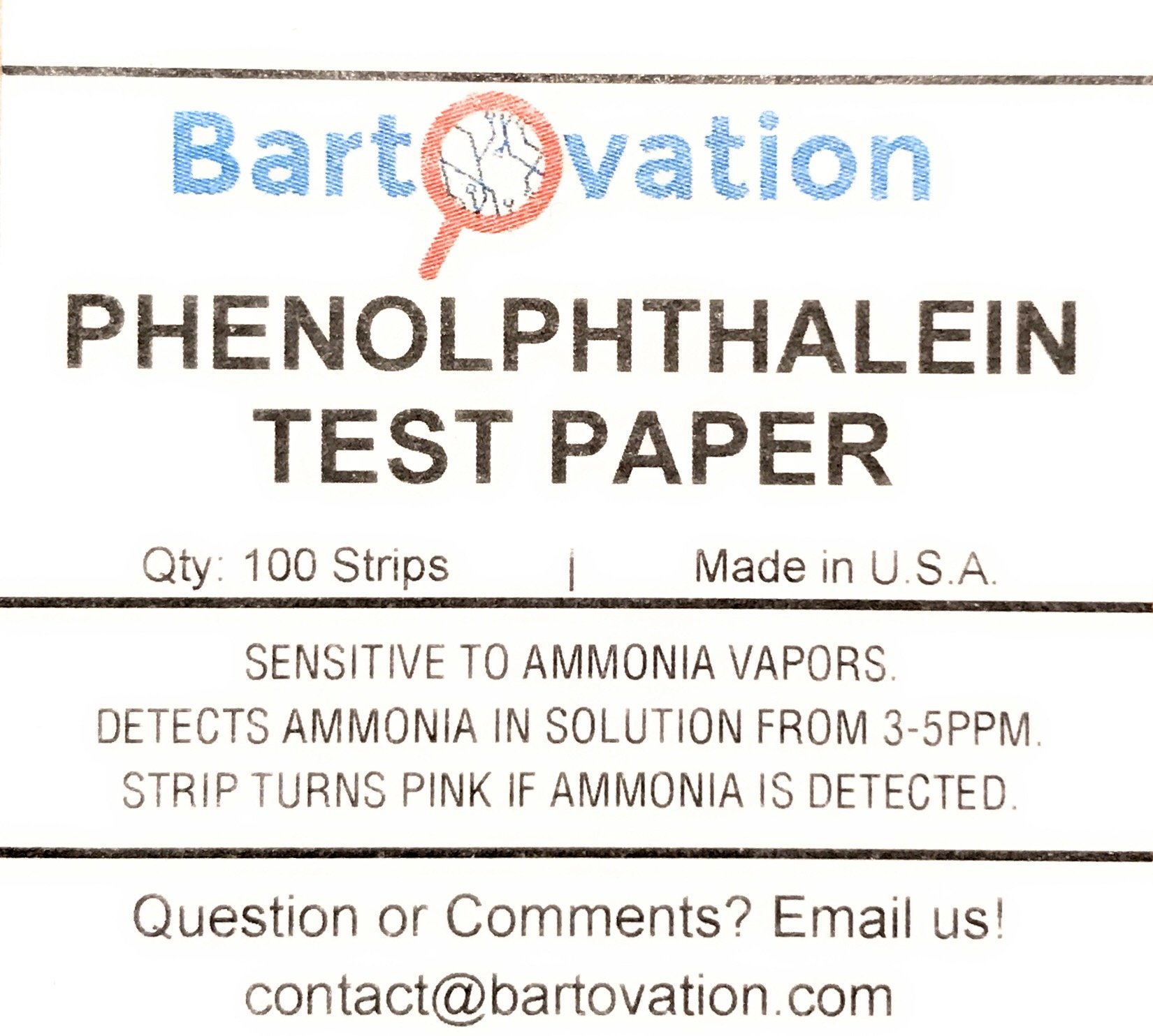 Refrigerant Test Strip for Ammonia Gas Leak Detection [Vial of 100 Paper Strips]