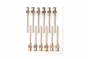 dispense all - 12 pack - 12 gauge 1 inch all metal blunt tipped dispensing needle, stainless steel, luer lock | refill cartridges and transfer viscous liquids oils glycerin distillate epoxy adhesive