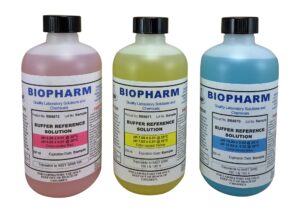 ph buffer calibration solution kit 3-pack: ph 4.00, ph 7.00, ph 10.00 buffers — 250 ml (8.4 fl oz) each — color coded — nist traceable for all ph meters