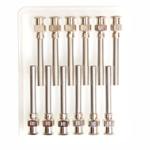 Dispense All - 12 Pack - 10 Gauge 1 Inch All Metal Blunt Tipped Dispensing Needle, Stainless Steel, Luer Lock | Refill Cartridges and Transfer Viscous Liquids Oils Glycerin Distillate Epoxy Adhesive