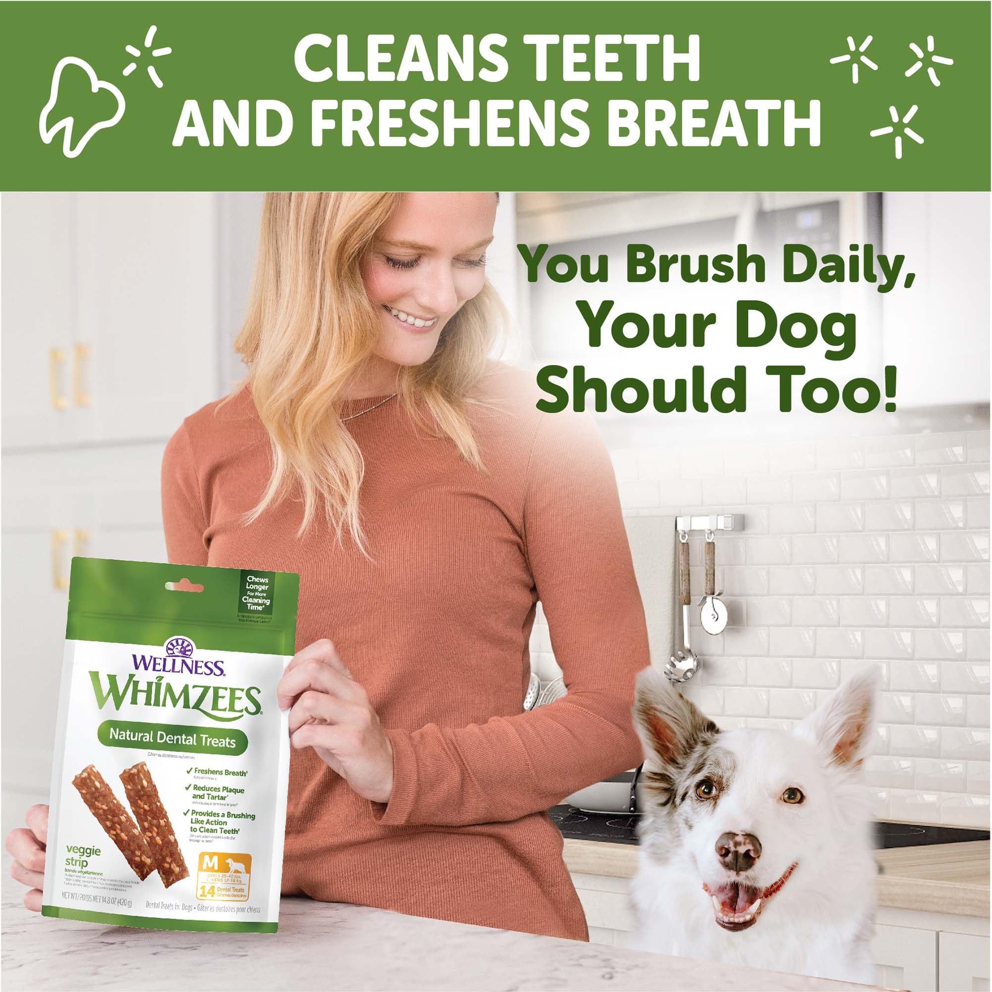 Wellness® WHIMZEES® Veggie Strip Natural Grain Free Dental Chews for Dogs, Medium Breed, 14 count