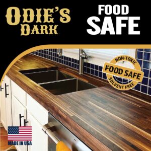 ODIE'S Dark •Finish and Stabilizer for Wood •Darkens with Age •9 Ounce Glass Jar •Food Safe and Solvent Free Non Toxic Finish with Amazing One Coat Application and Leaves a Lustrous Sheen