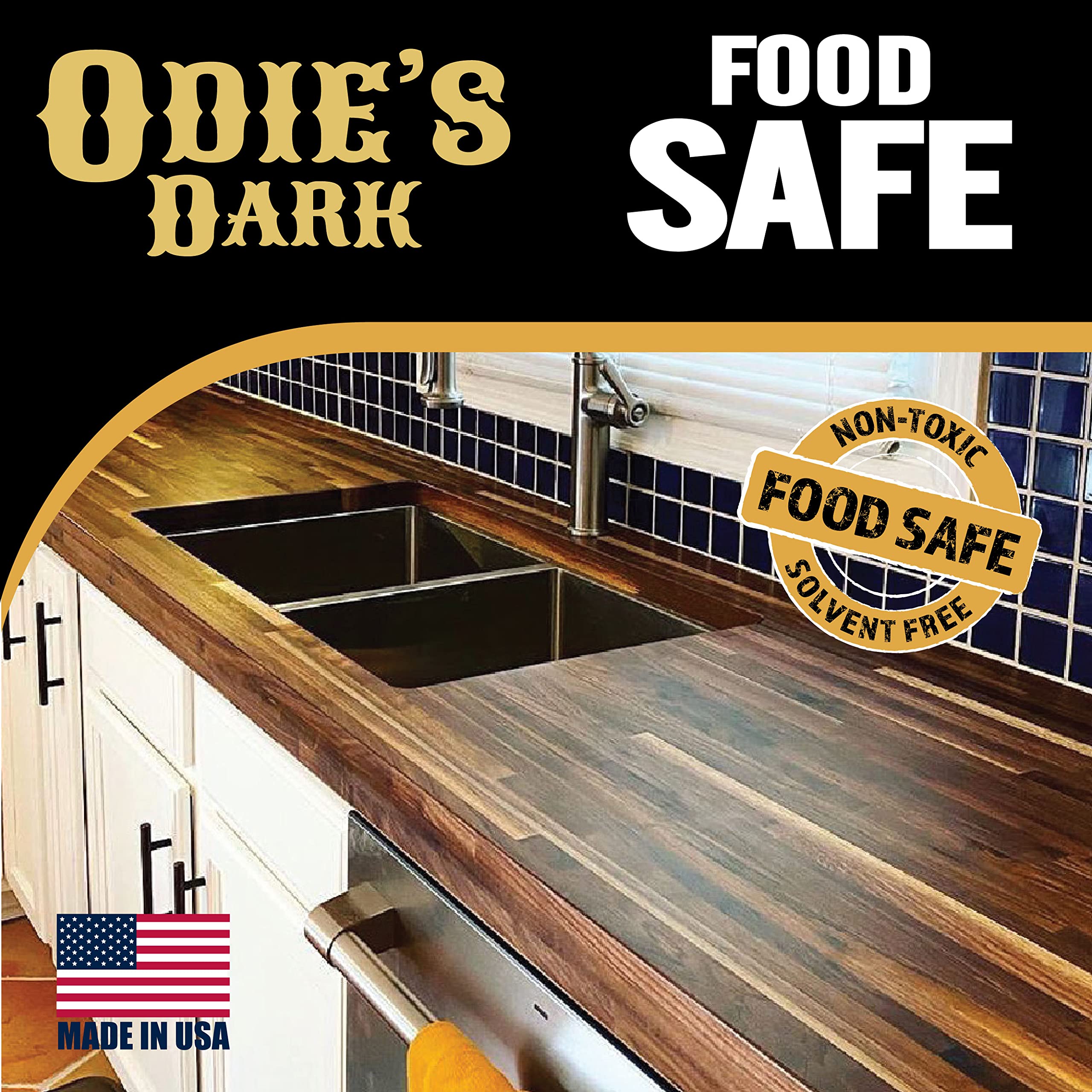 ODIE'S Dark •Finish and Stabilizer for Wood •Darkens with Age •9 Ounce Glass Jar •Food Safe and Solvent Free Non Toxic Finish with Amazing One Coat Application and Leaves a Lustrous Sheen