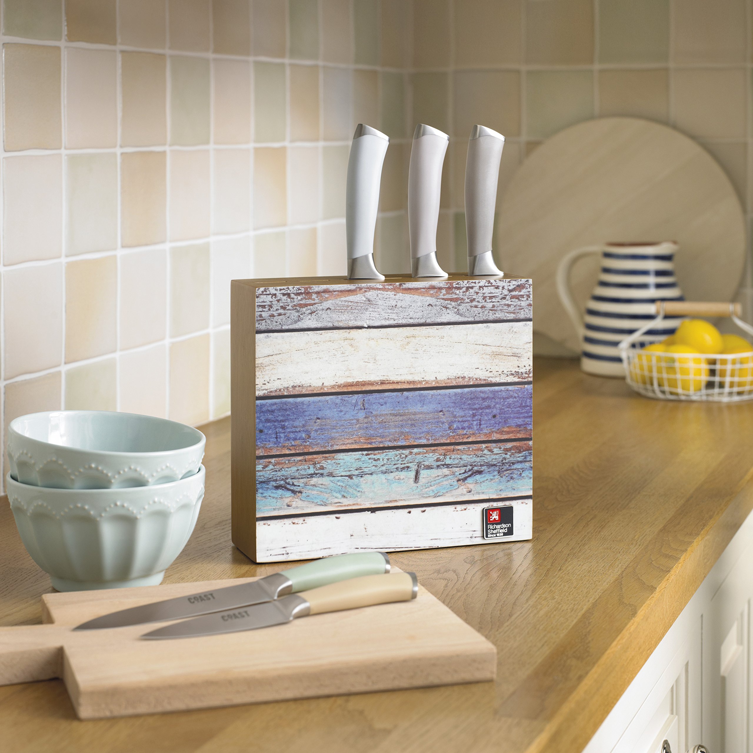 RICHARDSON SHEFFIELD Coast 5 Piece Kitchen Knife Block Set, Multi-Colour, 18 x 10 x 37.6 cm