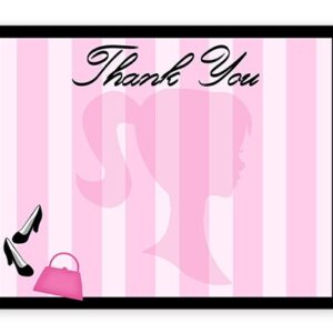 POP parties Glamour Girl Party Thank You Cards - 10 Thank You Cards + 10 Envelopes