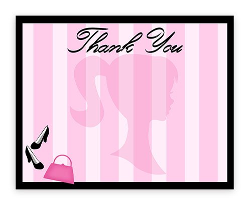 POP parties Glamour Girl Party Thank You Cards - 10 Thank You Cards + 10 Envelopes