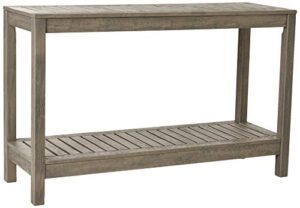 cambridge casual solid wood west lake outdoor console table, weathered gray