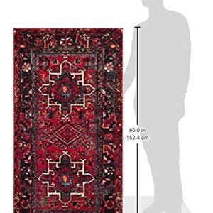 SAFAVIEH 2'7"x5' Red & Multi Persian Rug - Non-Shedding, Easy Care