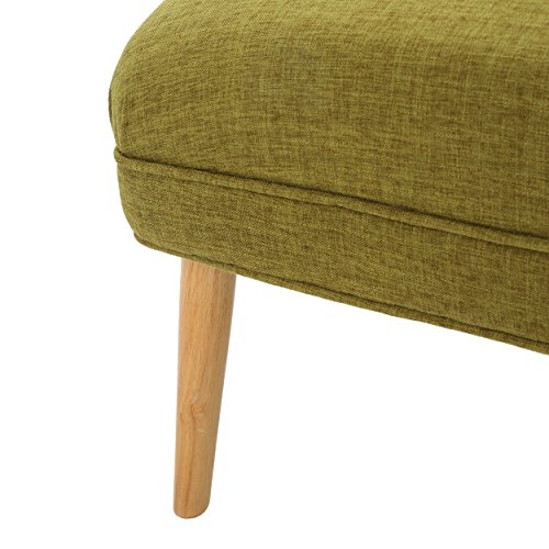 Christopher Knight Home GDFStudio Dumont Mid-Century Modern Fabric Settee, Green and Natural