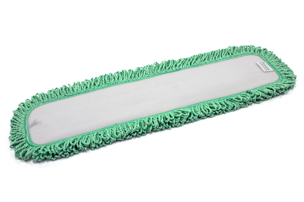 Real Clean 24 Inch Green Fringe Microfiber Dust Mop Pads (Pack of 2)