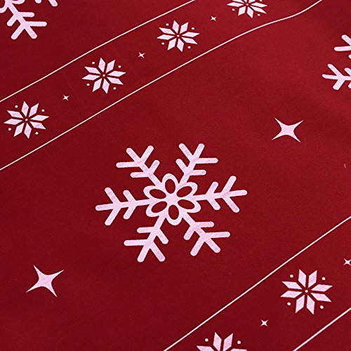 Vaulia Lightweight Microfiber Duvet Cover Set, Snowflake Pattern Design for Christmas New Year Holidays, Red Color - Queen Size