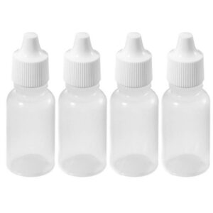 20 ml/0.68oz 24PCS Empty Refillable Plastic Squeezable Dropper Bottle Portable Eye Liquid Container with Screw Cap Essential Oil Container