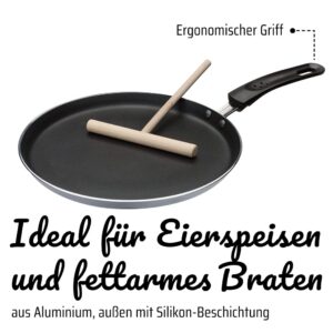 GSW Stahlwaren GmbH Crepe Pan with Spatula, Grey/Black, 26 x 2 cm, 0.7 Litre