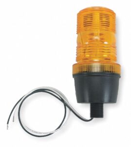 warning light, strobe tube, amber, 120vac