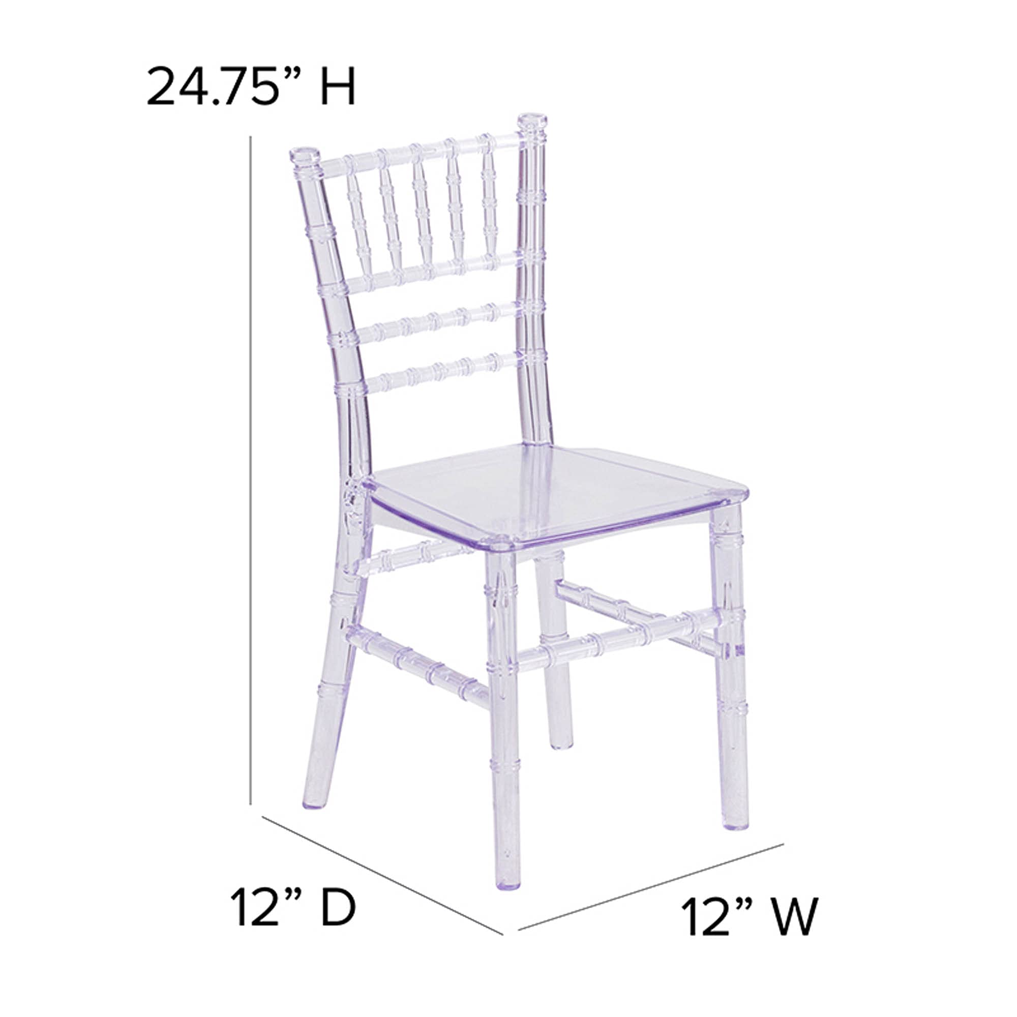 Flash Furniture HERCULES 10 Pack Childâ€™s Transparent Crystal Resin Party and Event Chiavari Chair for Commercial & Residential Use