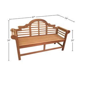 Lutyens Teak Bench, Natural, 5'