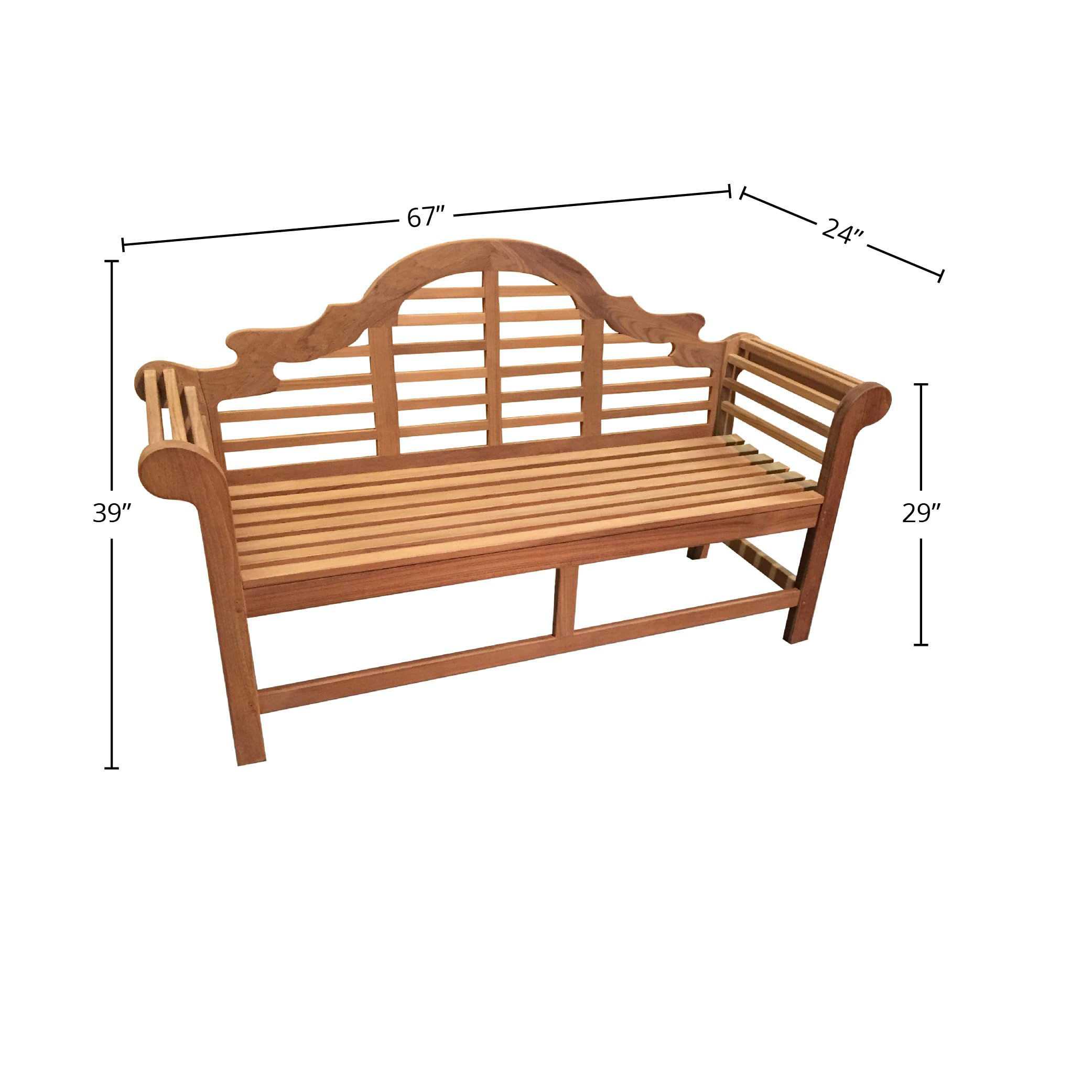 Lutyens Teak Bench, Natural, 5'