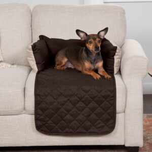 furhaven water-resistant & reversible 18" wide seat cover protector for dogs & cats, perfect for couches, beds, & car seats - sofa buddy bolster seating protector - espresso/clay, small