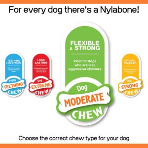 Nylabone Moderate Flexible Dental Dog Chew Toy Bones, 3 Pack, Bacon, Chicken Flavoured, X-Small, for Dogs Up to 7 kg