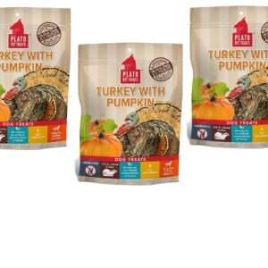 PLATO Dog Treats - Turkey with Pumpkin- 12 oz (3 pack)