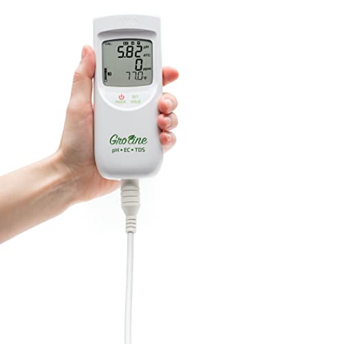 GroLine Hydroponic Waterproof pH/EC/TDS/Temperature Portable Meter