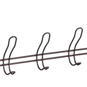 Home Basics 5 Over the Door Hooks Hanging Racks For Clothes, Coats, Bags, Towels or Robe, Chrome