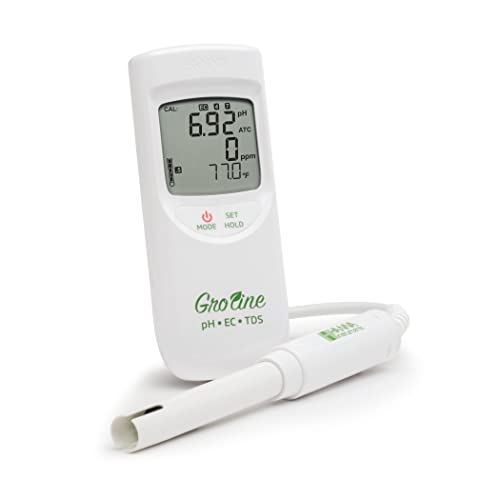 GroLine Hydroponic Waterproof pH/EC/TDS/Temperature Portable Meter